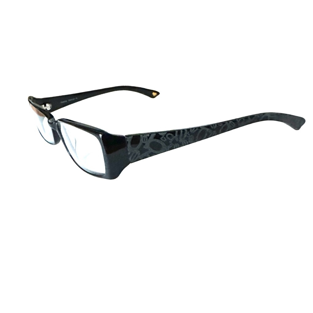 Bebe Guest List Black Plastic Rectangular Glasses… - image 3